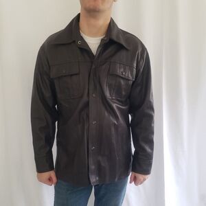 70s Brown Faux‎ Leather Jacket